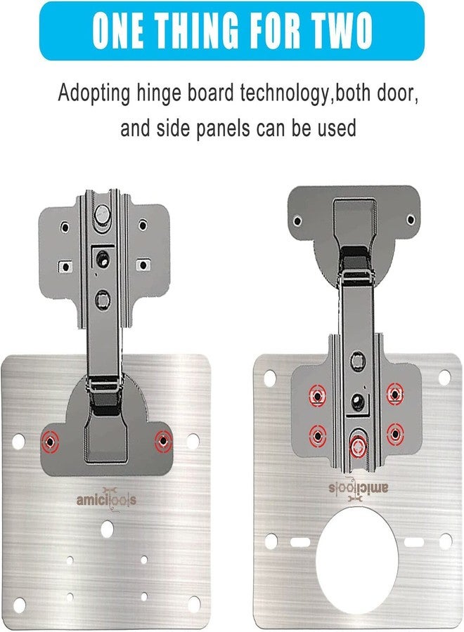 amiciTools Stainless Steel (SS202) Hinge Repair Plate with Mounting Screws for Furniture, Shelves, Cabinet Protection, Hinge Support Plate (8-Pcs) - Image 4